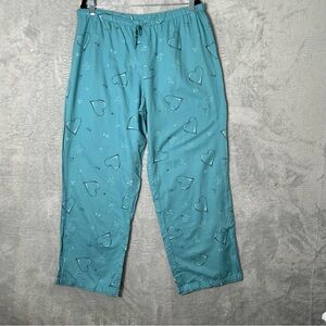 Life Is Good Pajama Pants Womens Size XL Hearts Valentines Lounge Sleepwear